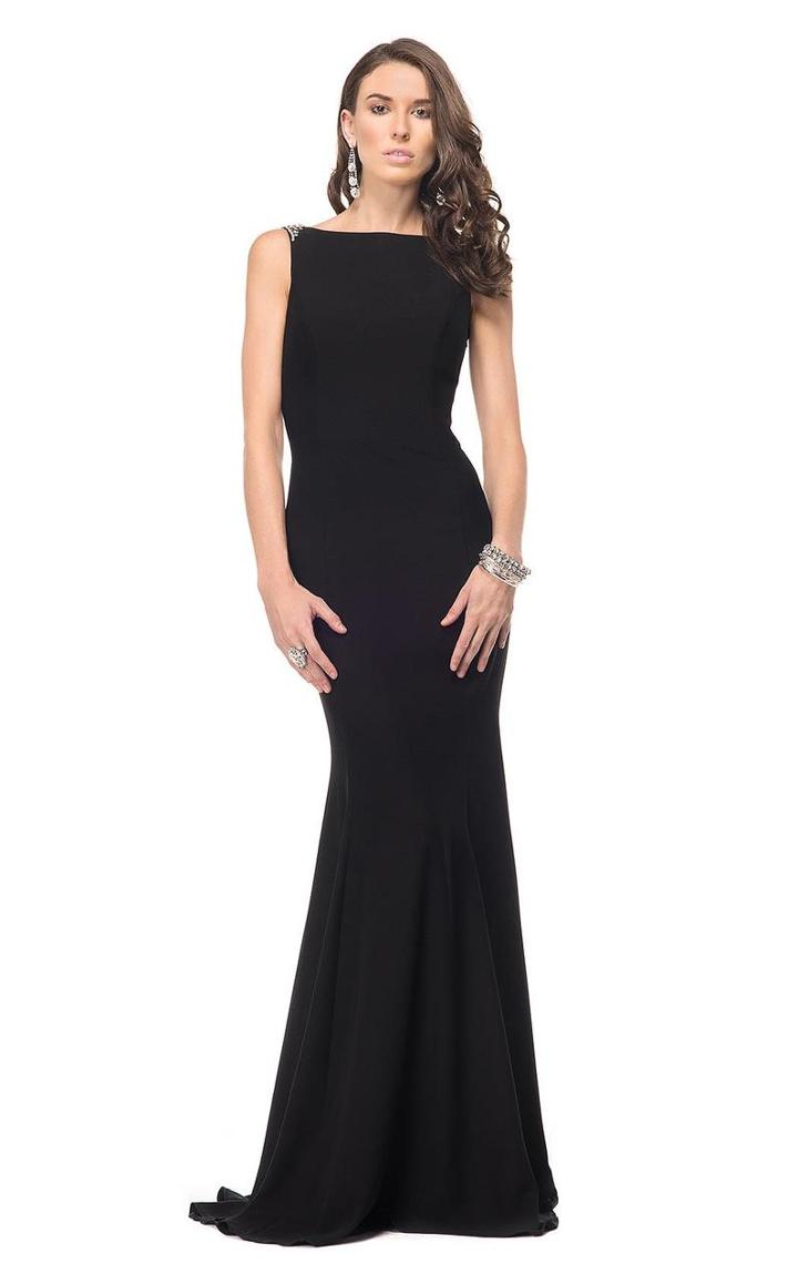 Marsoni By Colors - M140 Jeweled Bateau Trumpet Dress