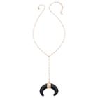 Heather Hawkins - Bar Chain Y Necklace In Black Double Horn
