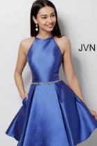 Jovani - Jvn63717 Fitted Halter Pleated Cocktail Dress