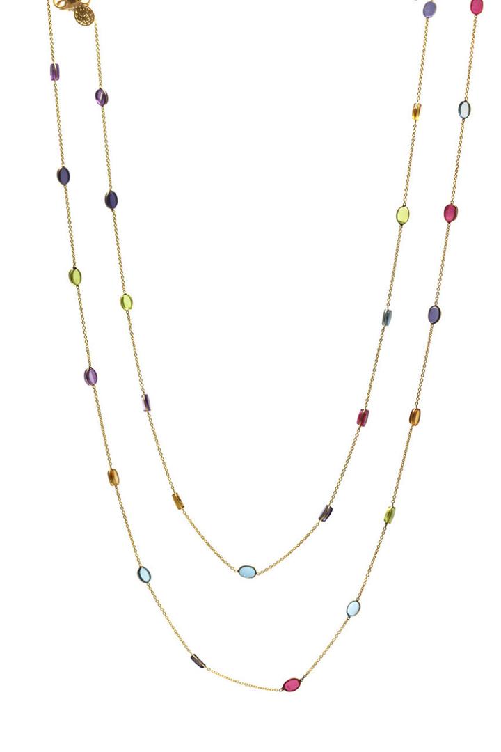Tresor Collection - Multicolor Tourmaline Long Necklace In 18k Yg