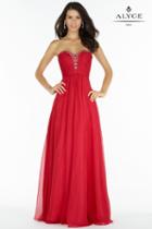 Alyce Paris Prom Collection - Long Chiffon Prom Dress With Ruched Bodice 8022