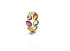 Tresor Collection - Multicolor Tourmaline Oval Stackable Ring Bands In 18k Yellow Gold