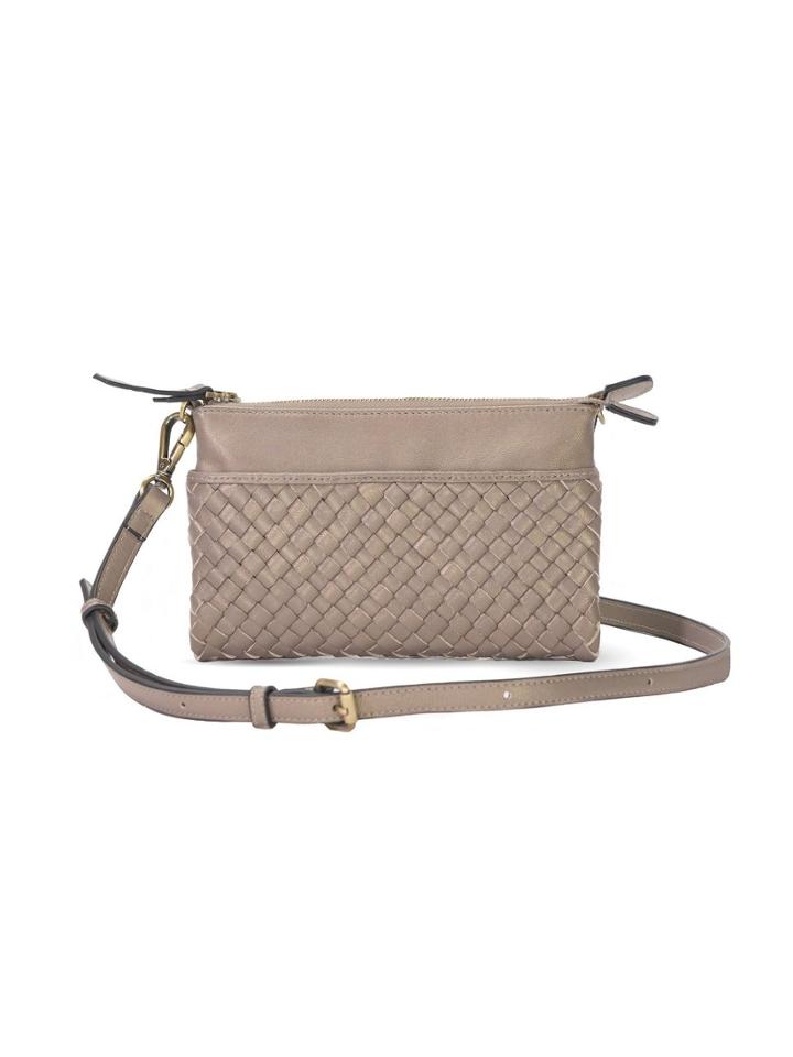 Mofe Handbags - Sonder Woven Crossbody, Wallet & Clutch Champagne Taupe / Genuine Leather