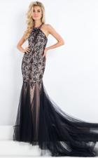 Rachel Allan Prima Donna - 5963 Halter Floral Embellished Long Gown
