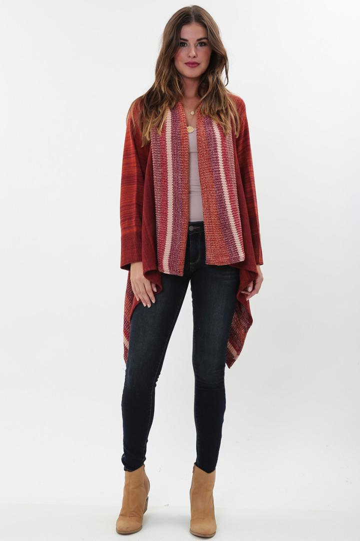 Goddis - Rayne Drape Sweater In Salmon Rose