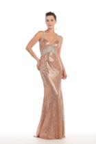 Dazzling Long Fitted Sequined Dress