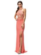 Artistic Beaded Halter Neck Sheath Dress