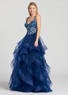 Ellie Wilde - Ew118177 Ruffle V-neck A-line Dress