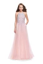 La Femme - 26250 Shimmering High Neck Tulle A-line Gown