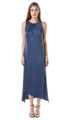 Again Collection - Dutchess Pleated Maxi In Blue
