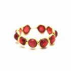 Tresor Collection - Orange Sapphire Round Stackable Ring Bands In 18k Yellow Gold