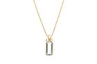 Tresor Collection - 18k Yellow Gold Necklace With Blue Topaz And Champagne Diamond
