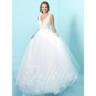 Tiffany Designs - Sparkling V-neck Tulle Long Evening Gown 16241