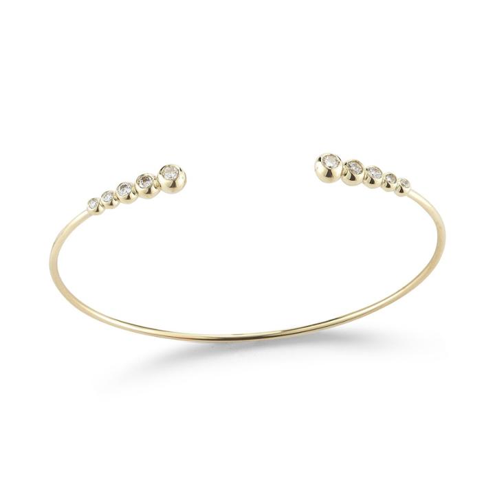 Margaret Elizabeth - 14k Gold Cuff With 5-diamond End Caps