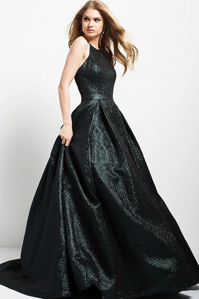 Jovani - 43092 Jacquard Jewel Pleated Ballgown