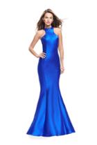 La Femme - 25838 Sleeveless High Halter Ruffled Mermaid Gown