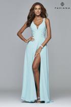 Faviana - 7941 Long Full Chiffon Dress With Lace Detailing