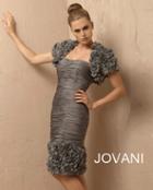 Jovani - Ruffled Sleeves And Hemline Cocktail Dress 4890