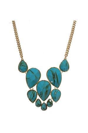 Jules Smith Turquoise Necklace In Yellow Gold