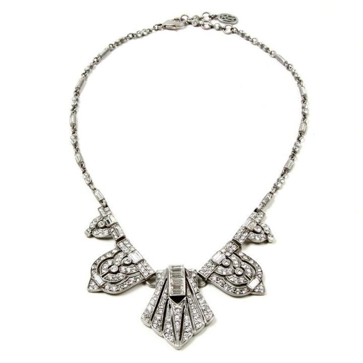 Ben-amun - Crystal Deco Triangle Necklace