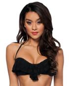 Nicolita Swimwear - Heart Marks The Dot Ruffle Heart Bikini Tube Top Black