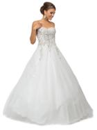 Dancing Queen - Floor-length Strapless Sweetheart Ballgown 9166