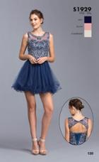 Aspeed - S1929 Beaded Illusion Jewel Homecoming A-line Dress