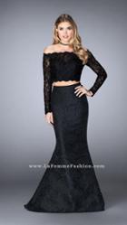 Gigi - Captivating Off The Shoulder Two-piece Laced Mermaid Dress 246848