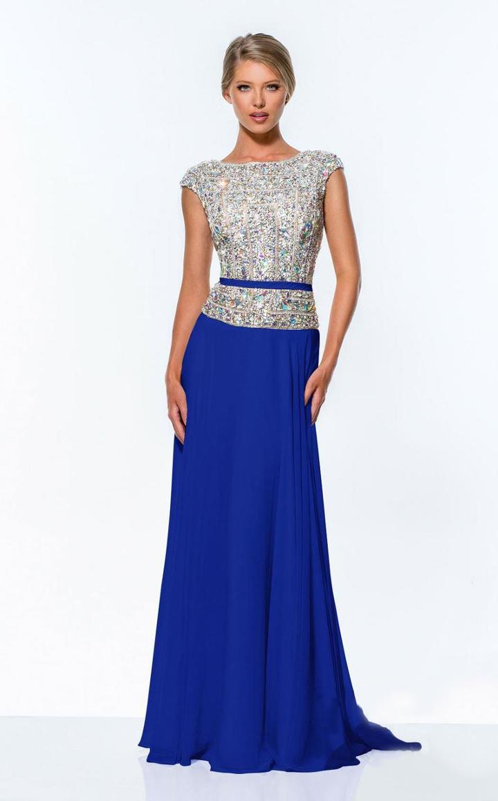 Terani Evening - 151m0351a Crystal Encrusted A-line Gown