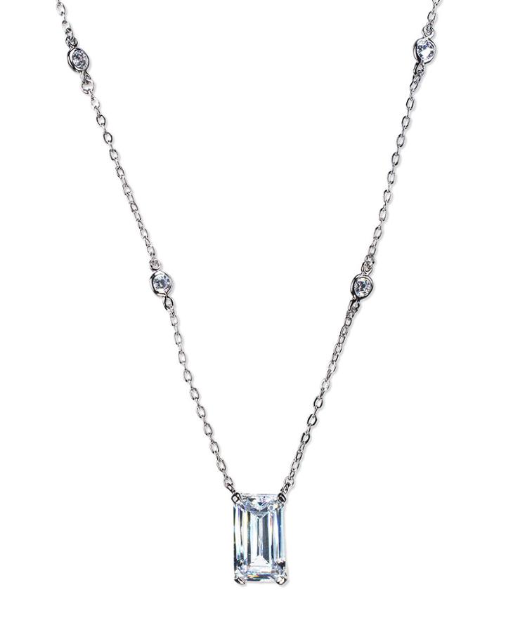 Cz By Kenneth Jay Lane - Modern Emerald Cut Necklace