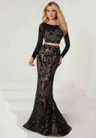 Tiffany Homecoming - 16270 Long Sleeve Two-piece Sequined Lace Gown