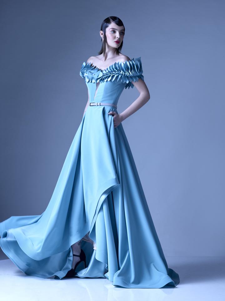 Mnm Couture - G0962 Pleated Off-shoulder A-line Evening Gown