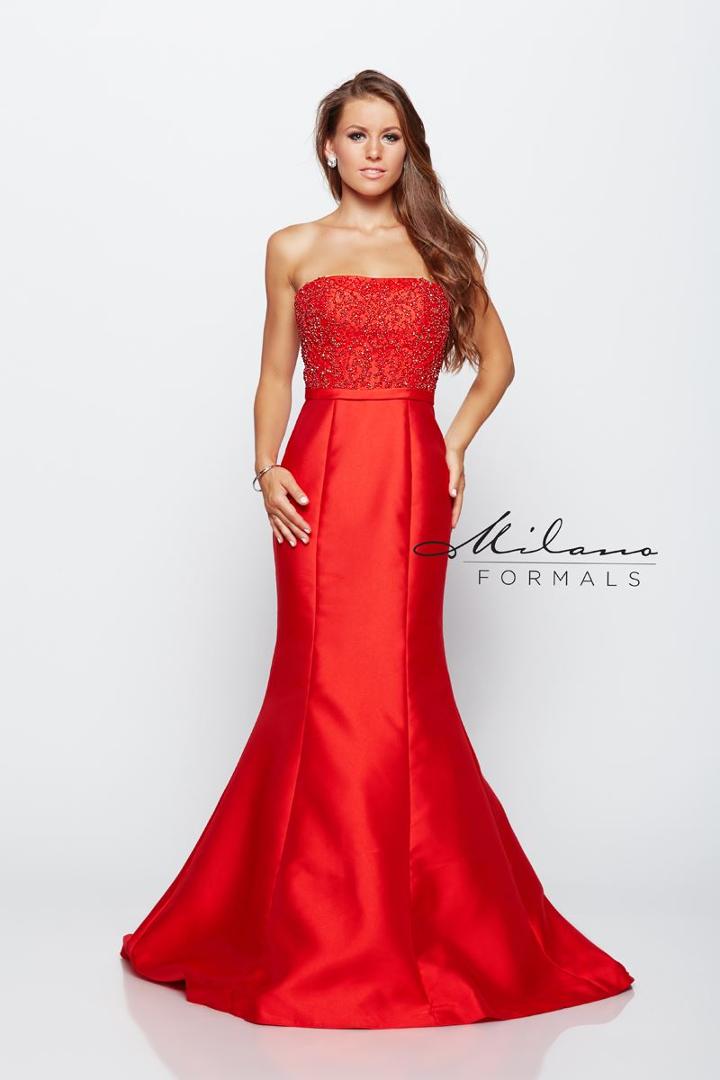 Milano Formals - Scorching Red Trumpet Gown E1980