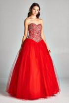 Aspeed - L1896 Strapless Bejeweled Sweetheart Evening Ballgown