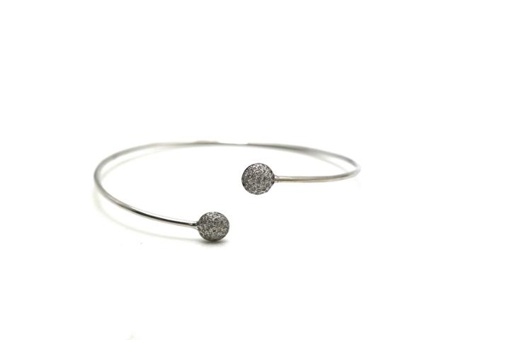 Tresor Collection - 18k White Gold Lente Bangle With Diamond