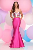 Zoey Grey - Two Piece Floral Mermaid Gown 31065