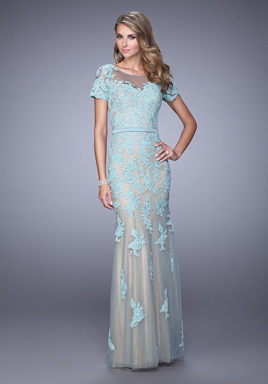 La Femme - 21703 Lace Illusion Bateau Sheath Dress