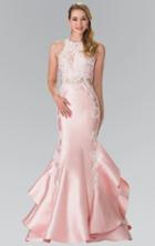 Elizabeth K - Halter Ruffled Mermaid Gown Gl2356