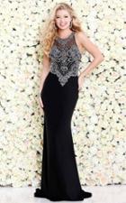 Shail K - Ravishing And Embellished Jewel Neck Jersey Trumpet Gown 5032