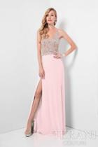 Terani Prom - Crystal Embellished Sheer Illusioned Bodice Prom Dress 1712p2511