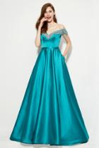 Angela And Alison - 81105 Beaded Off-shoulder Ballgown