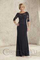 Christina Wu Elegance - 17819 Beaded Lace Illusion Bateau Dress