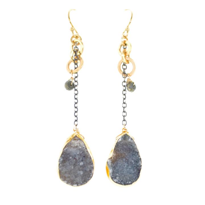 Mabel Chong - Druzy Azure Earrings