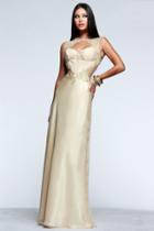 Faviana - S7535 Embellished Bateau Column Dress