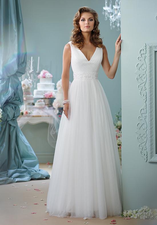 Enchanting By Mon Cheri - 116133 Sleeveless V Neckline Tule Wedding Gown