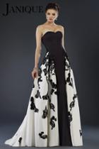 Janique - Congregated A-line Open Overlay Gown W1376