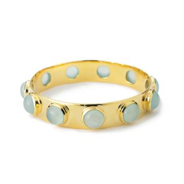 Margaret Elizabeth - 10 Stone Bangle Aqua Chalcedony