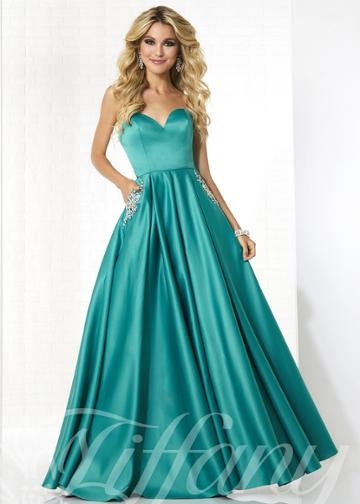 Tiffany Designs - 46120 Strapless Sweetheart Satin Ballgown