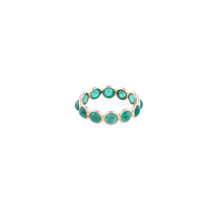 Tresor Collection - Emerald Eternity Stackable Ring In 18k Yg - 4mm