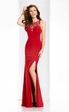 Clarisse - 3115 Crystal Embellished Gown With Slit
